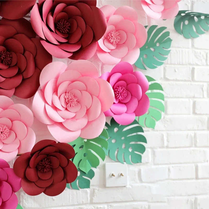 Art And Craft For Nursery - DIY الاصطناعي الكبير ورقة زهور الورد