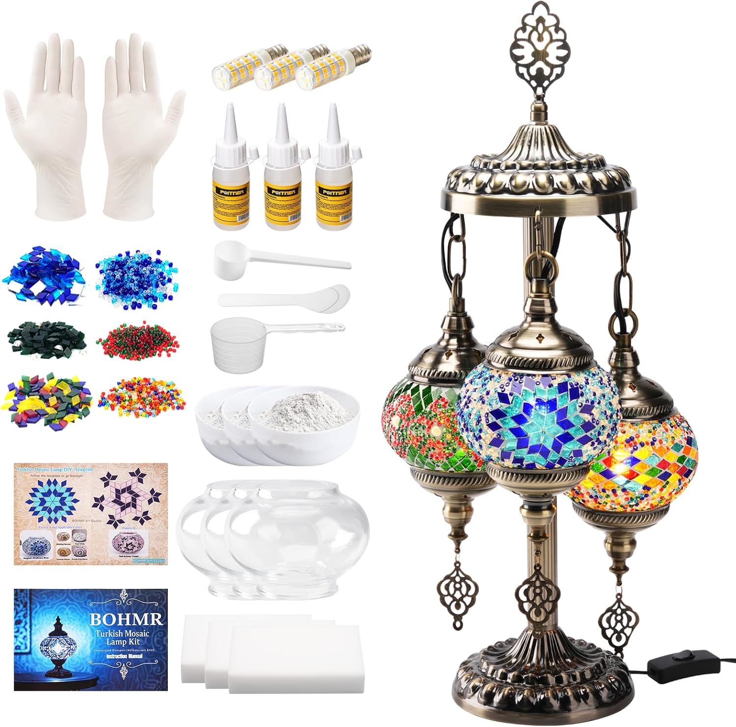 Art Craft Kit - طقم صنع مصباح تركي فسيفسائي ثلاثي