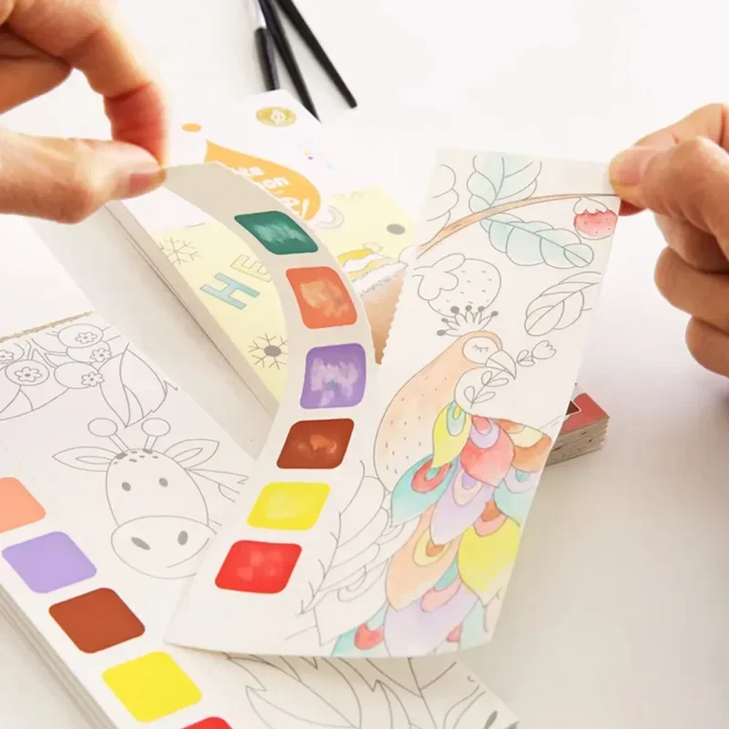 Gouache Paint Set - أطفال المحمولة الرسم بالألوان المائية كتاب