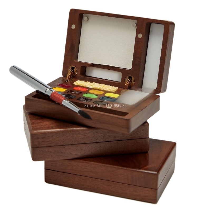 صندوق رسم للسفر من الخشب الصلب - مراجعة Gouache Paint Set وسعره