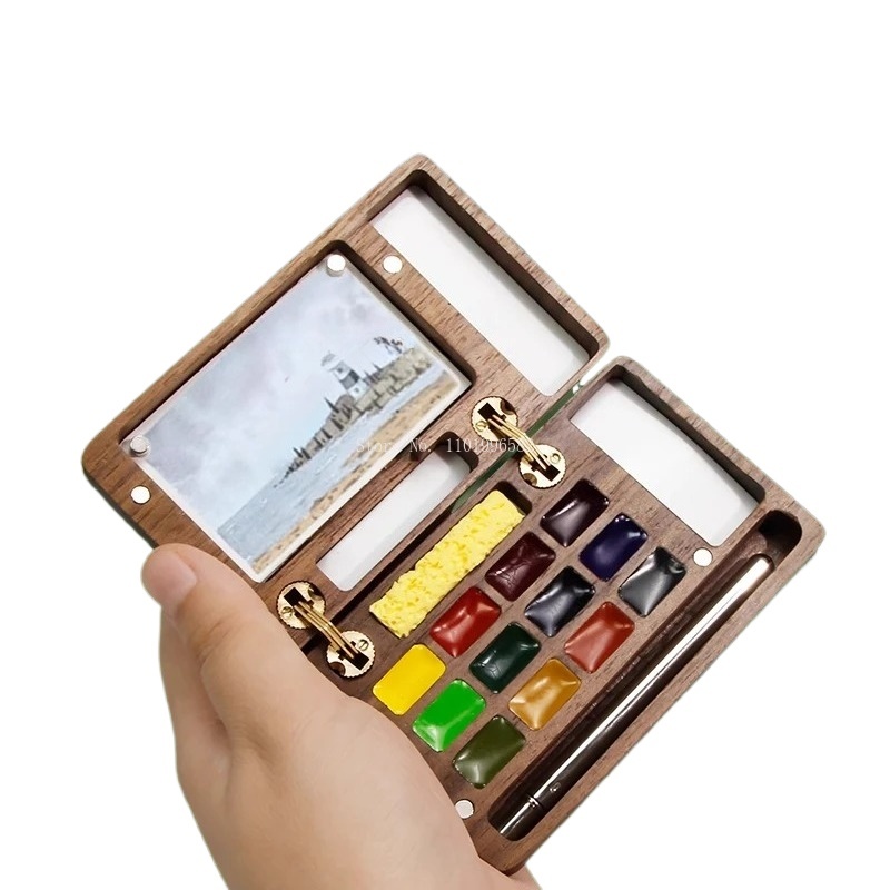 صندوق رسم للسفر من الخشب الصلب - مراجعة Gouache Paint Set وسعره