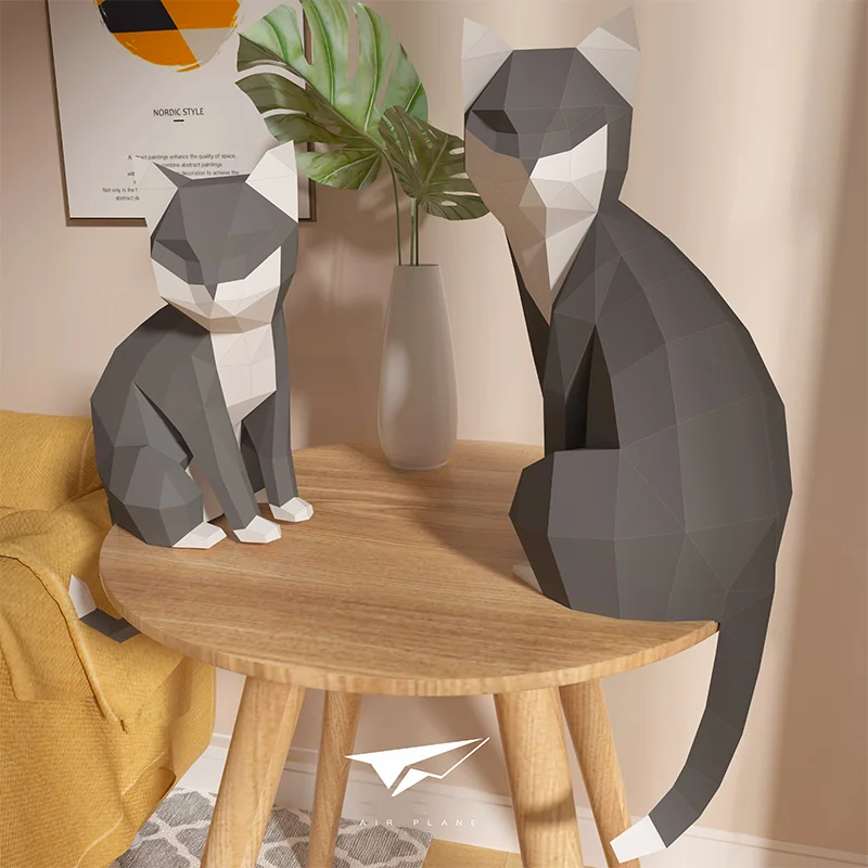 1 زوج عشاق القط الحيوان ديكور  - مراجعة Art Craft Cardboard وسعره