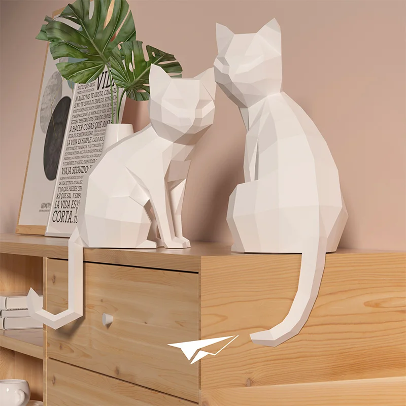 1 زوج عشاق القط الحيوان ديكور  - مراجعة Art Craft Cardboard وسعره