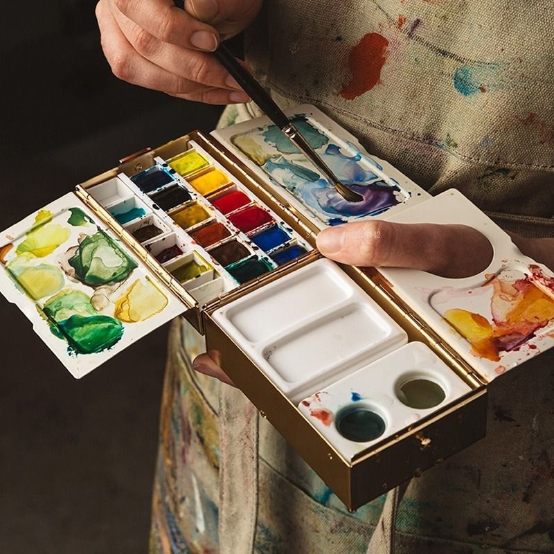 صندوق ألوان مائية مطلي بالنحاس - مراجعة Gouache Paint Set وسعره