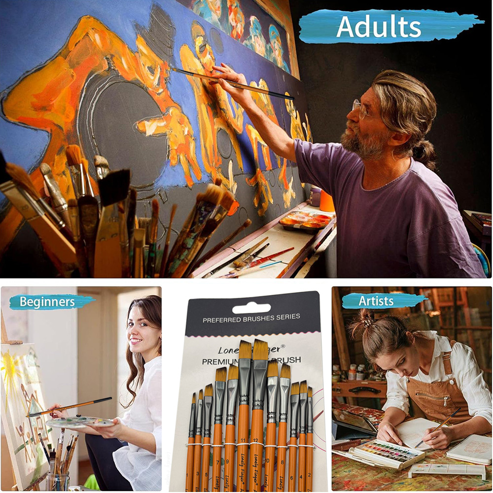 فرش طلاء زاوية، مجموعة من 12 ف - مراجعة Gouache Paint Set وسعره
